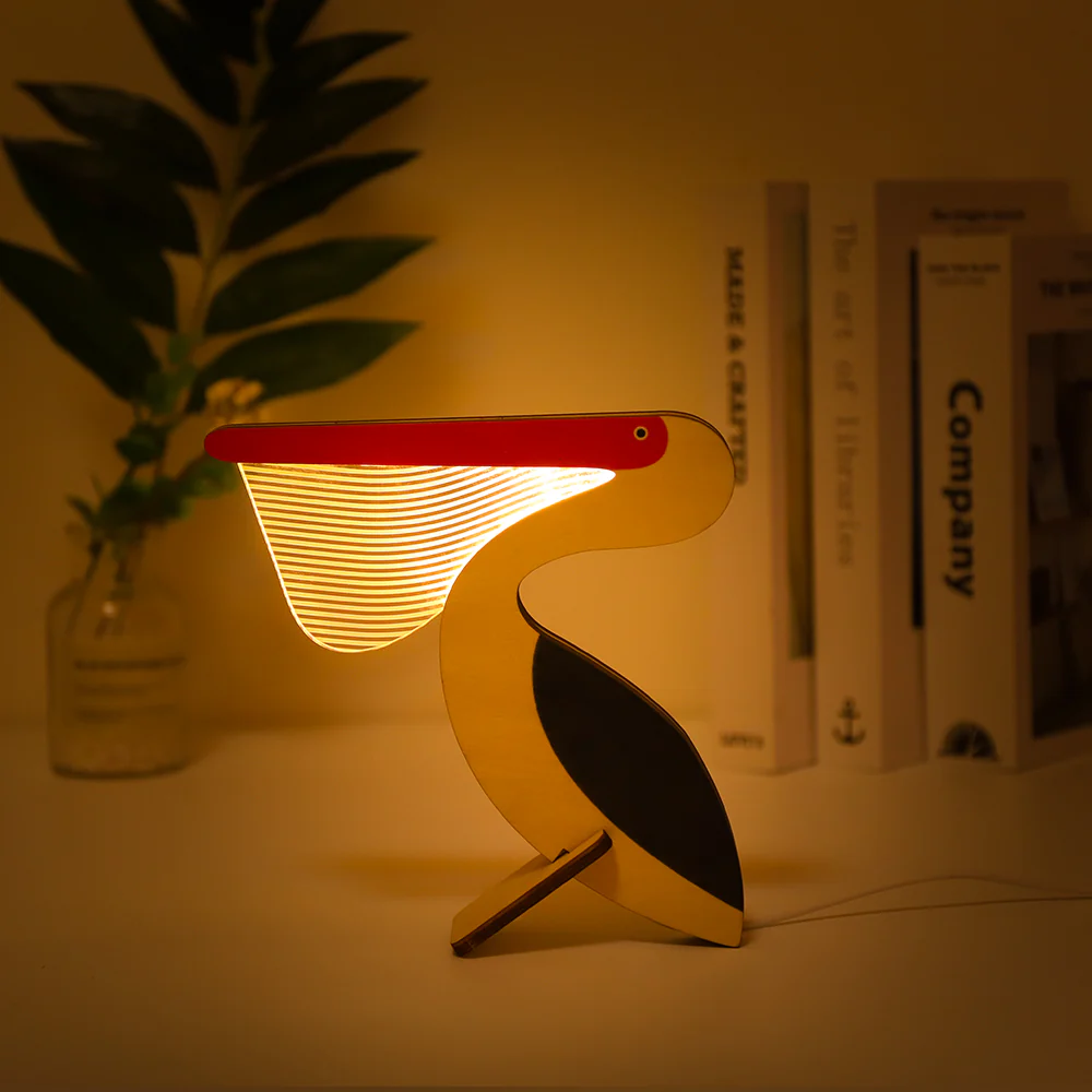 Lampe veilleuse LED en bois Animaux – chambre enfants et bébés