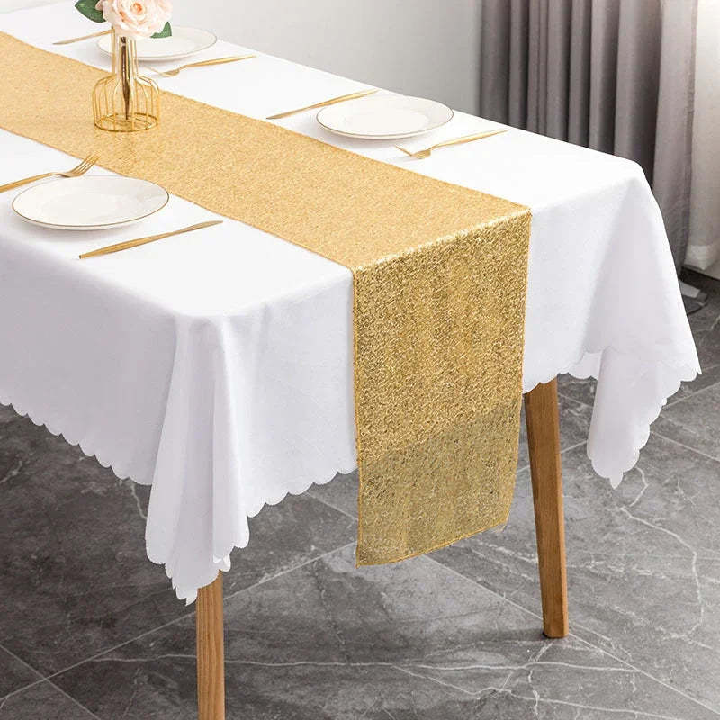 Chemin De Table Doré Avec Paillettes Raffinées Pour Décoration légante Et Distinguée