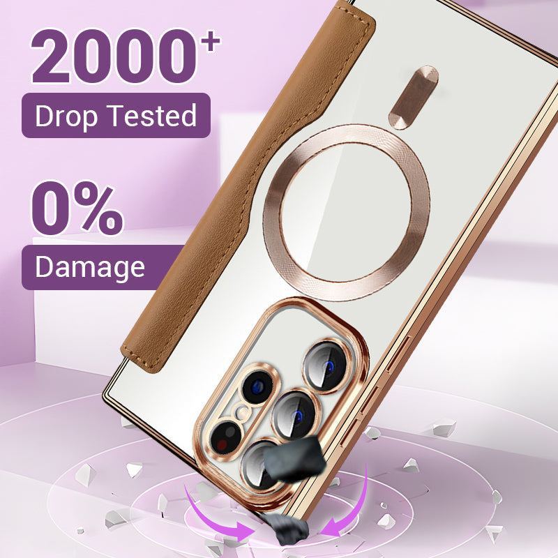 2025 New Leather Textured Flip Phone Case For Samsung S22/23/24/25 Series