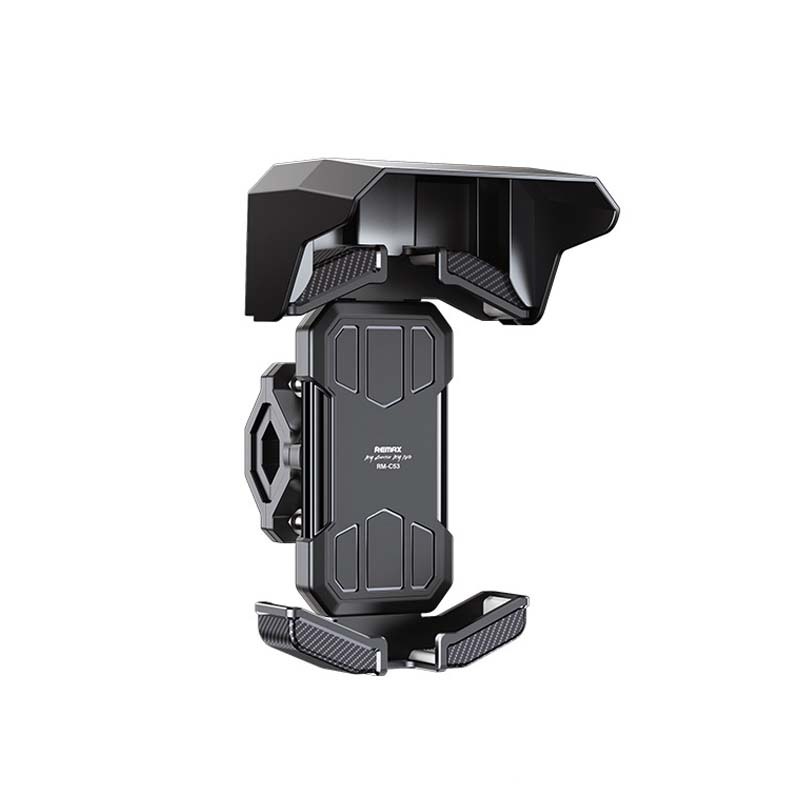 360° Rotating Motorcycle Phone Mount with Sunshade & Rain Protection –