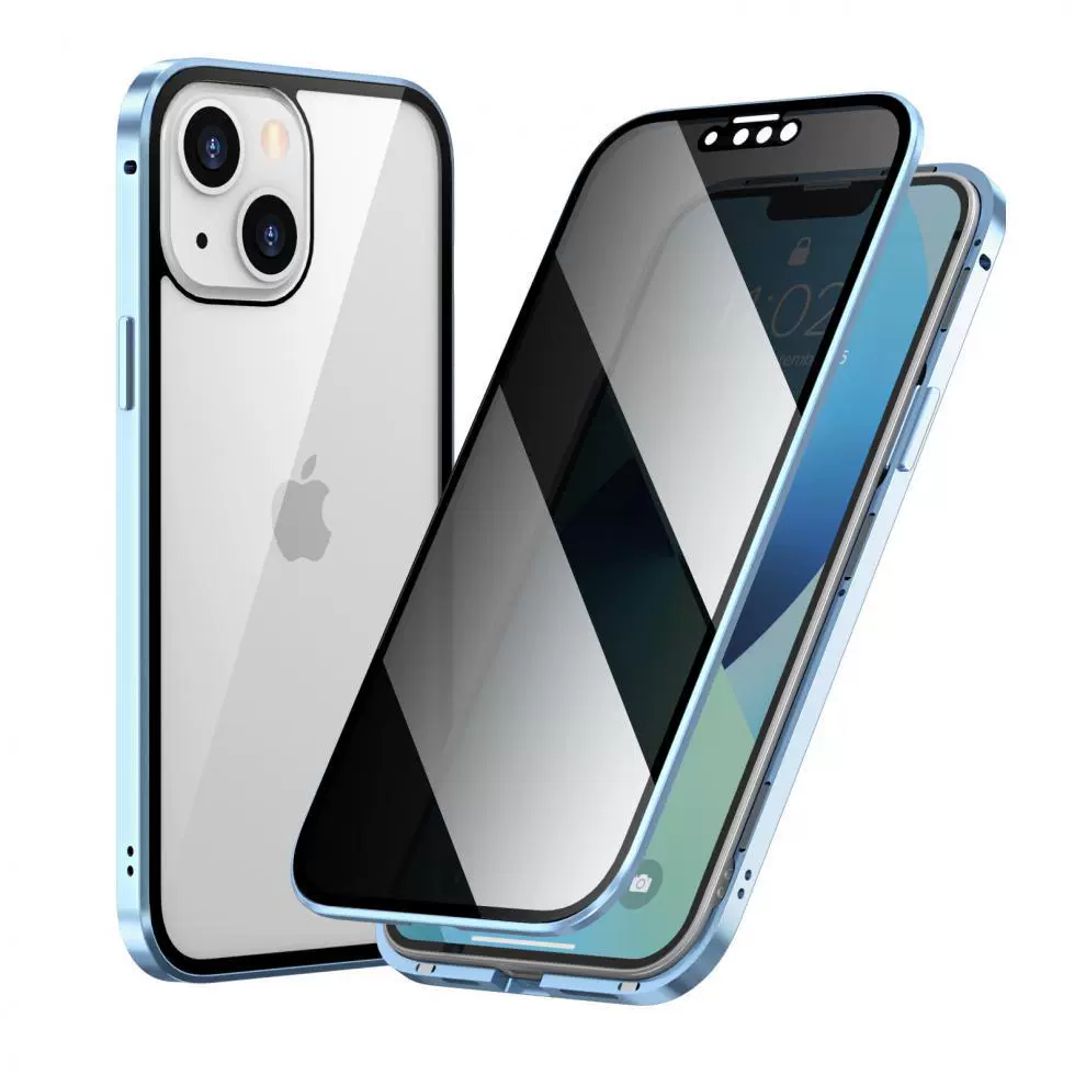 Anti-Peeping Double-Sided Glass Metal Transparent Mobile Phone Case Fo