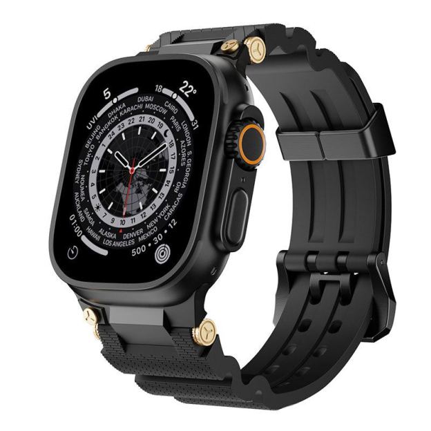 "AdventureFit" Silicone Breathable Sports Metal Connector Band For Apple Watch