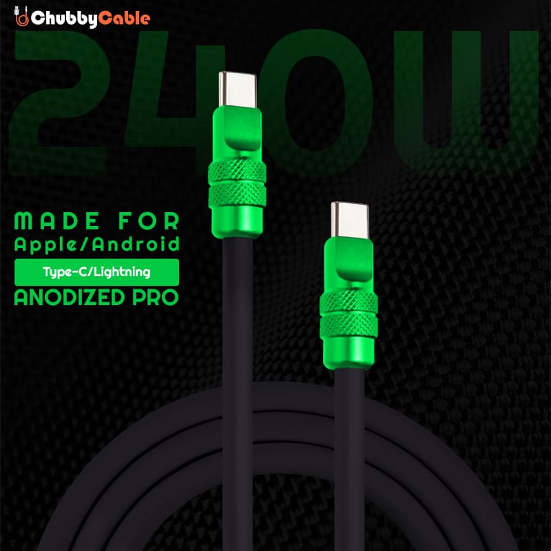 "Anodized Pro" 240W Reflective Shine Charge Cable C+Lightning