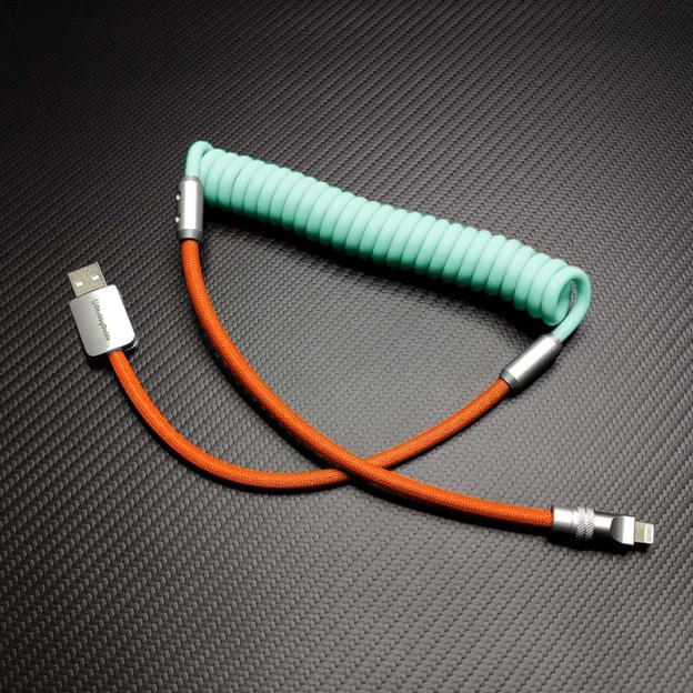 "Colorblock Chubby" Spring Braided Silicone Charge Cable