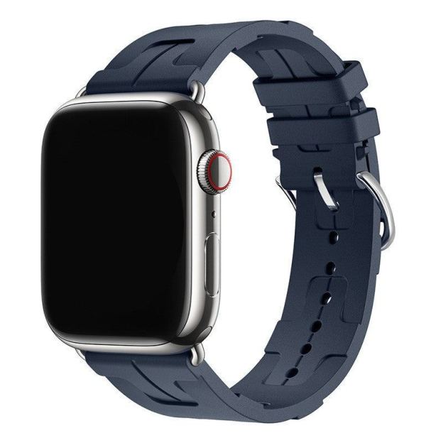 "Candy Color H-Type" Liquid Silicone Folding Buckle Band For Apple Watch