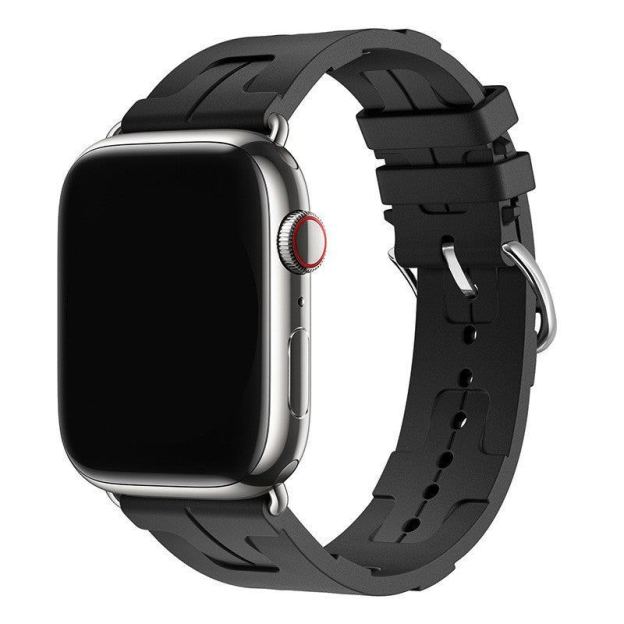 "Candy Color H-Type" Liquid Silicone Folding Buckle Band For Apple Watch