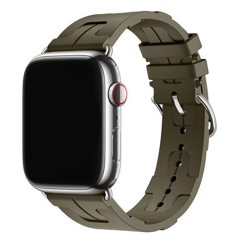"Candy Color H-Type" Liquid Silicone Folding Buckle Band For Apple Watch