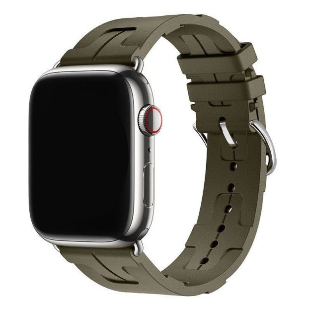 "Candy Color H-Type" Liquid Silicone Folding Buckle Band For Apple Watch