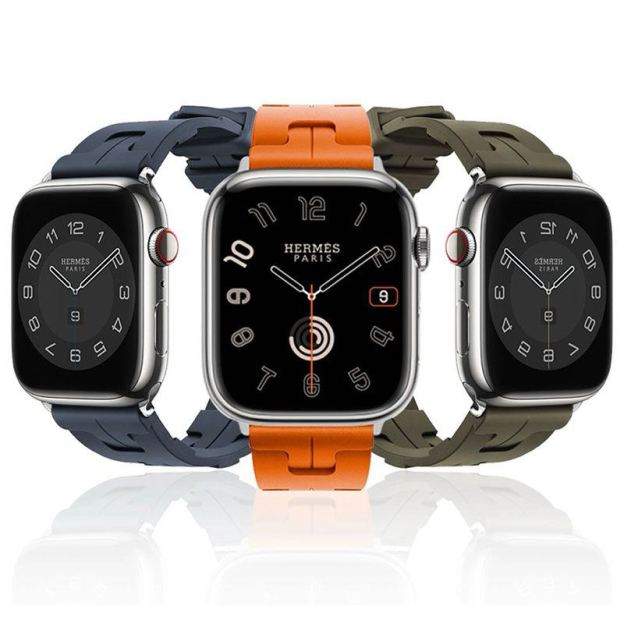 "Candy Color H-Type" Liquid Silicone Folding Buckle Band For Apple Watch