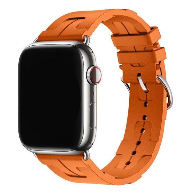 "Candy Color H-Type" Liquid Silicone Folding Buckle Band For Apple Watch