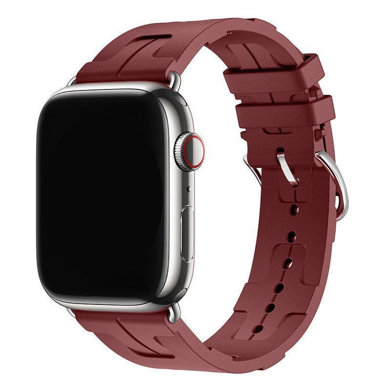 "Candy Color H-Type" Liquid Silicone Folding Buckle Band For Apple Watch