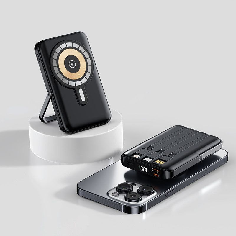 "Chubby' 20000mAh 66W Wireless Fast Charging Power Bank With Built-In Magnetic Suction Cable