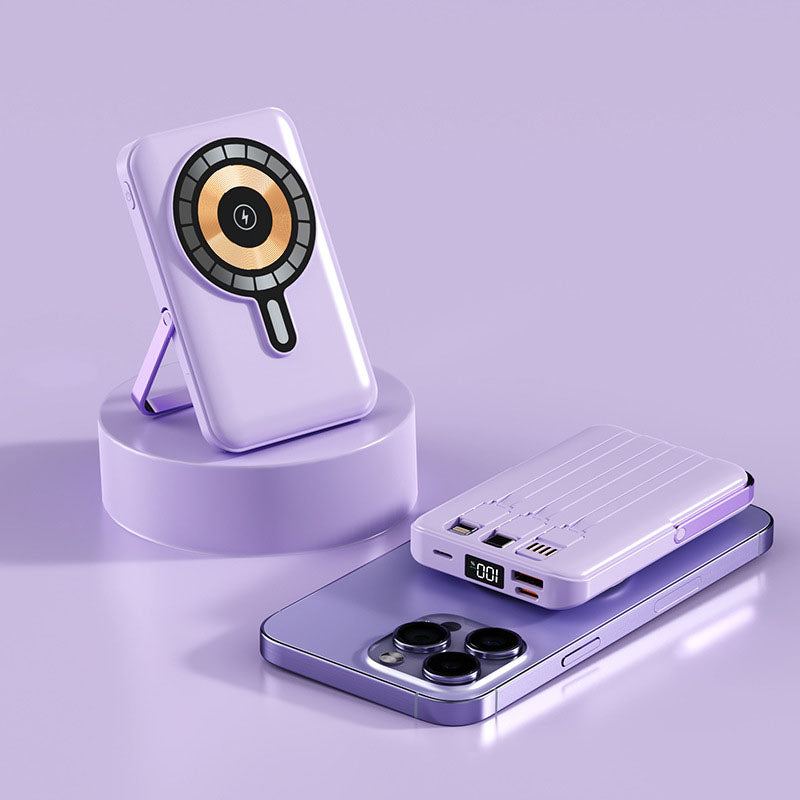 "Chubby' 20000mAh 66W Wireless Fast Charging Power Bank With Built-In Magnetic Suction Cable