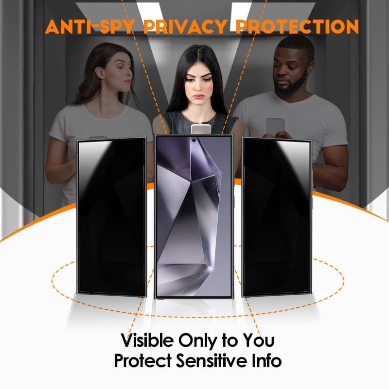 ChubbyShield Curve – Privacy Screen Protector for Samsung S22/S23 Ultra with Fingerprint Unlock & Ultra-Easy Install Box