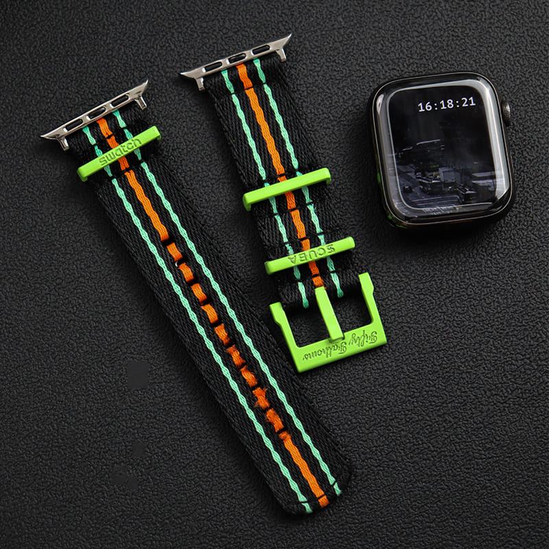 Colourful Striped Canvas Band for Apple Watch