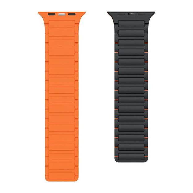 "Contrasting Colors iWatch Strap" Magnetic Silicone Loop