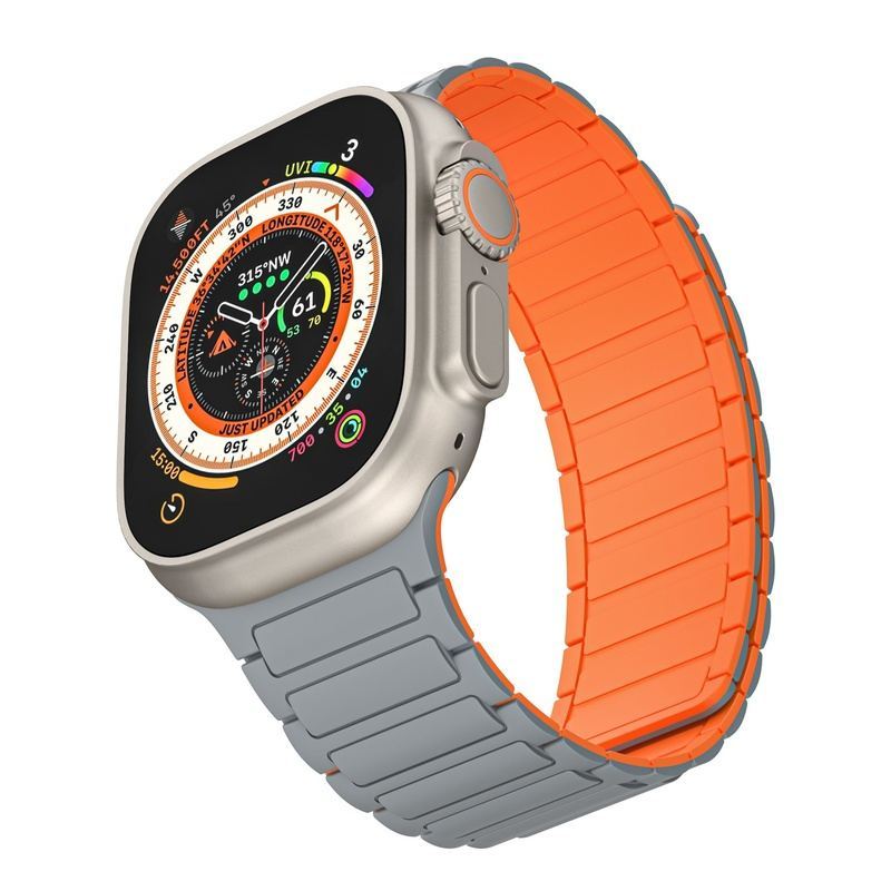 "Contrasting Colors iWatch Strap" Magnetic Silicone Loop