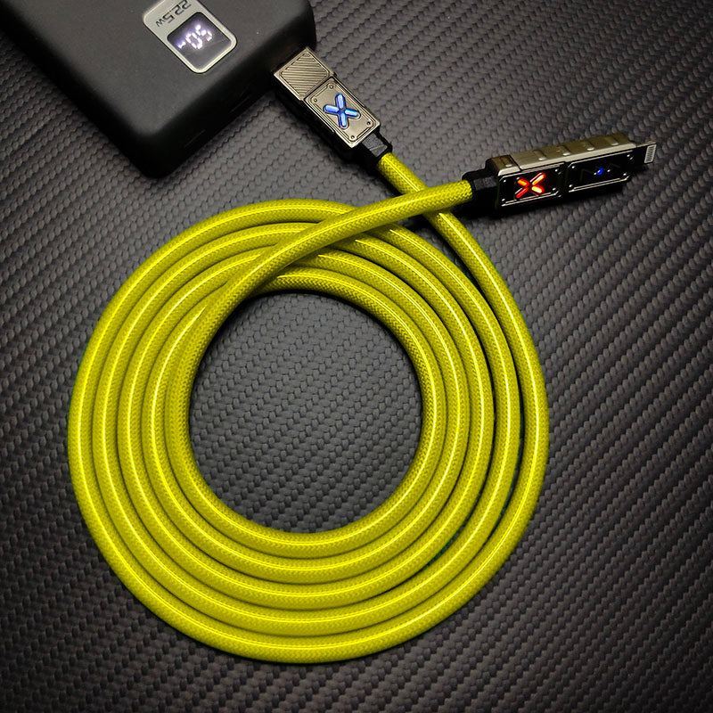 "Dynamic Chubby" 240W 4-In-1 RGB Charging Cable �?Zinc Alloy Connectors
