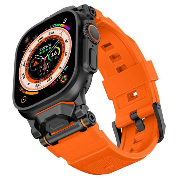 Explore Metal Connector Silicone Strap for Apple Watch