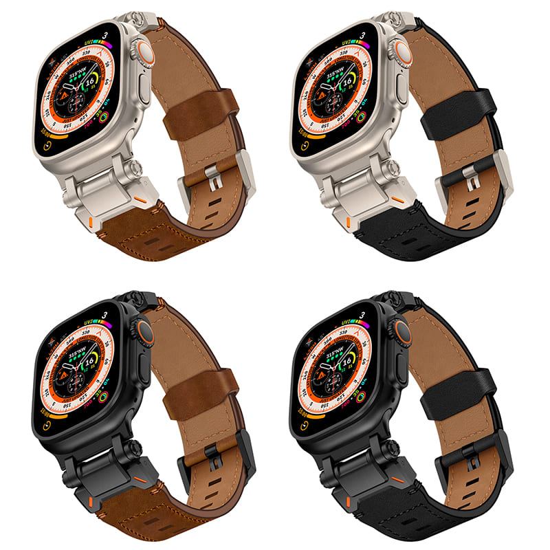 "Extravagant Band" Titanium Connector Leather Band for Apple Watch