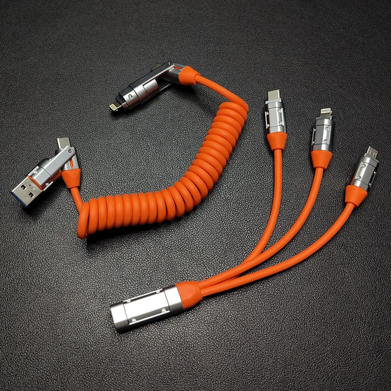 "Full-equipped Chubby" 6-in-1 240W Fast Charging Spring Cable