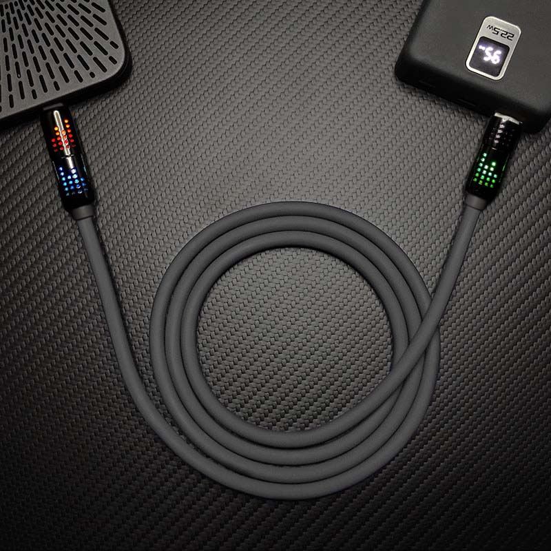 "GlowCharge Pro" 240W 4-in-1 Car Cable with Dynamic Lights �?Fast & Stylish