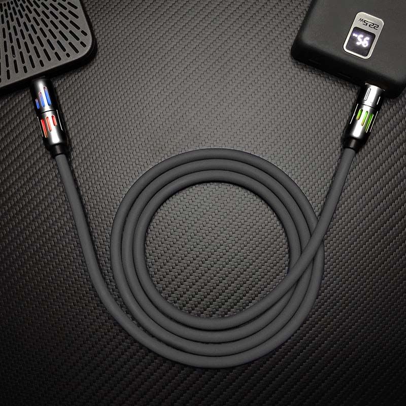 "GlowCharge Pro" 240W 4-in-1 Car Cable with Dynamic Lights �?Fast & Stylish