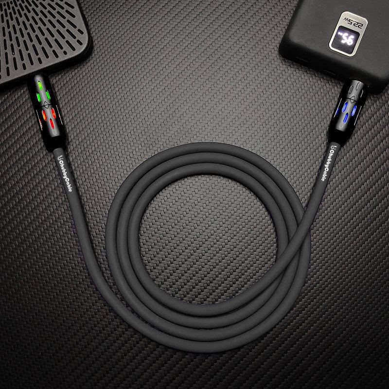 "GlowCharge Pro" 240W 4-in-1 Car Cable with Dynamic Lights �?Fast & Stylish
