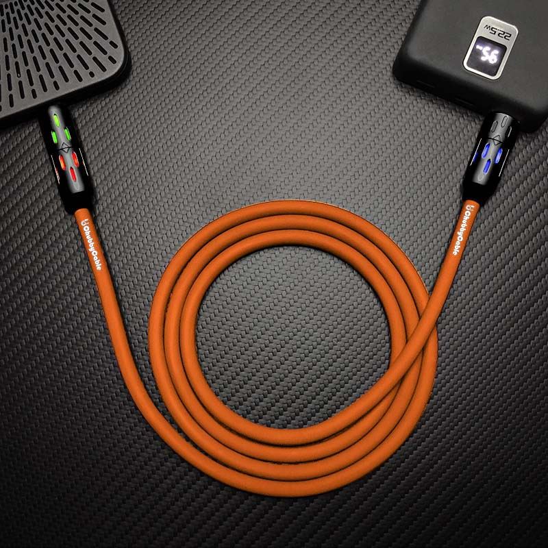 "GlowCharge Pro" 240W 4-in-1 Car Cable with Dynamic Lights �?Fast & Stylish