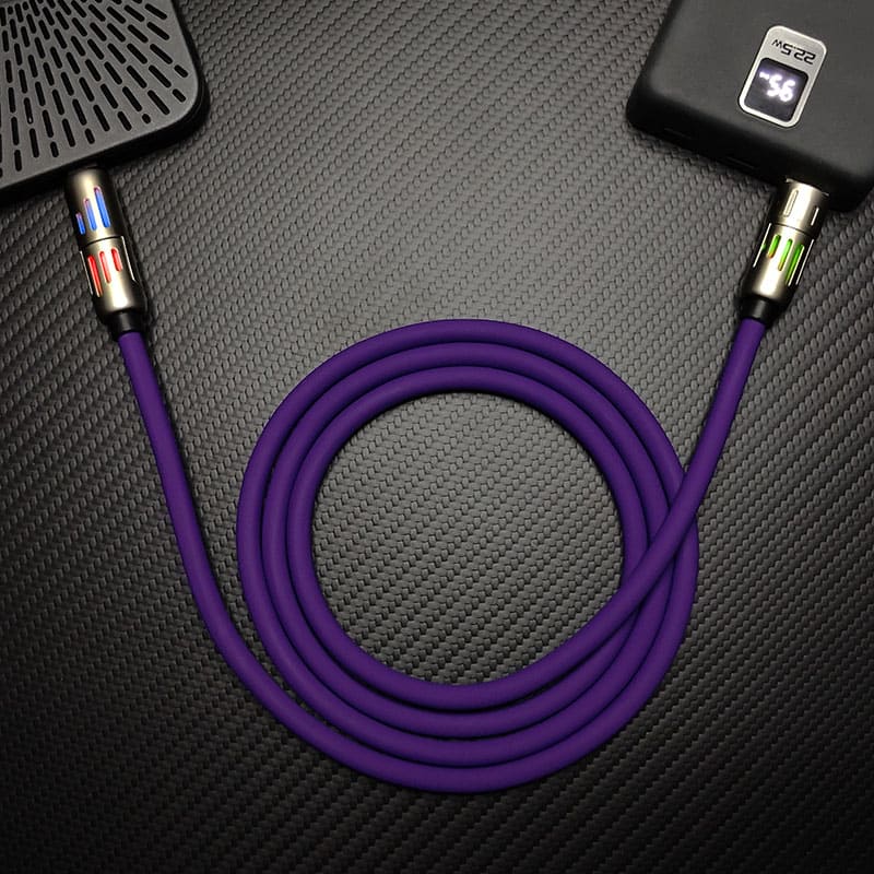 "GlowCharge Pro" 240W 4-in-1 Car Cable with Dynamic Lights �?Fast & Stylish