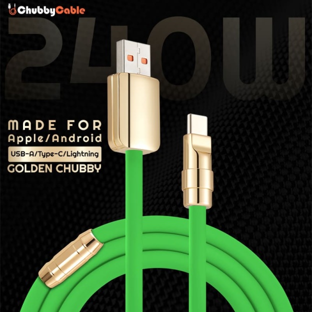 "Golden Chubby" Custom Gilded Fast Charge Cable