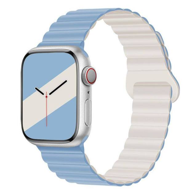 "Magnetic iWatch Band" Contrasting Silicone Loop For Apple Watch