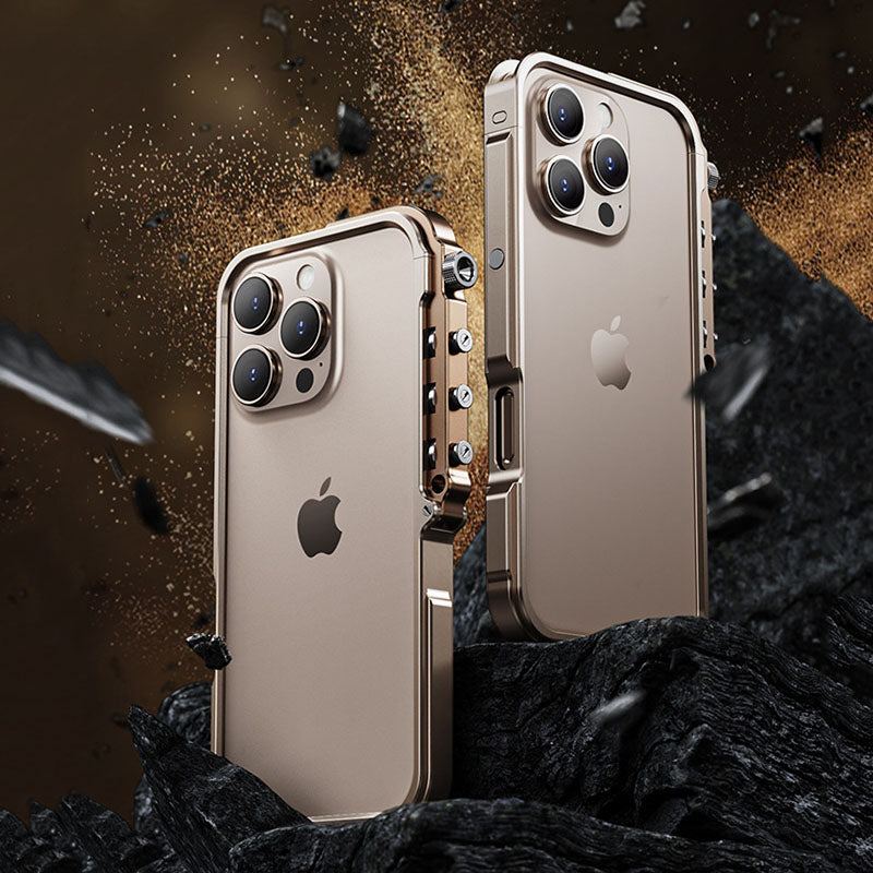 Mechanical Arm Frame Metal Shockproof Full Cover Phone Case For iPhone
