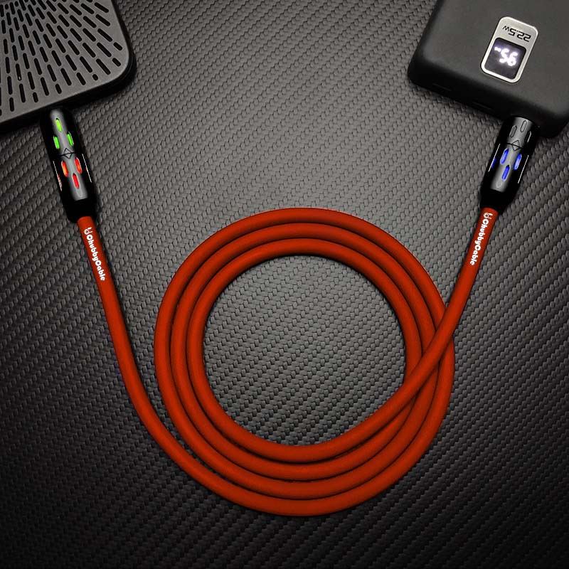 "GlowCharge Pro" 240W 4-in-1 Car Cable with Dynamic Lights �?Fast & Stylish