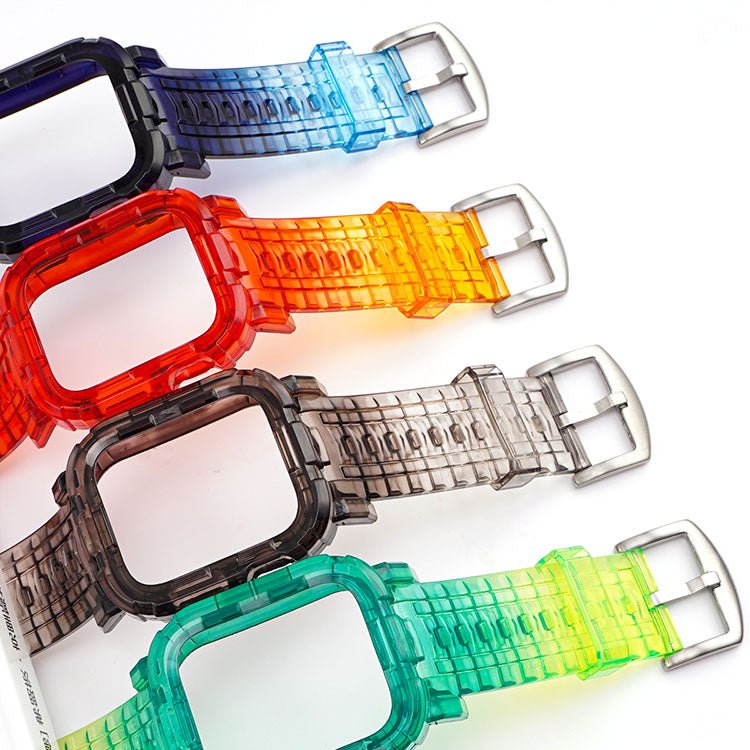 Rainbow Colorful Transparent Rubber Strap for Apple Watch 6 SE Band for IWatch Series 5 4 3 38/40/42/44mm Silicone Bracelet