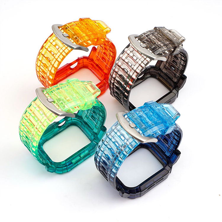 Rainbow Colorful Transparent Rubber Strap for Apple Watch 6 SE Band for IWatch Series 5 4 3 38/40/42/44mm Silicone Bracelet