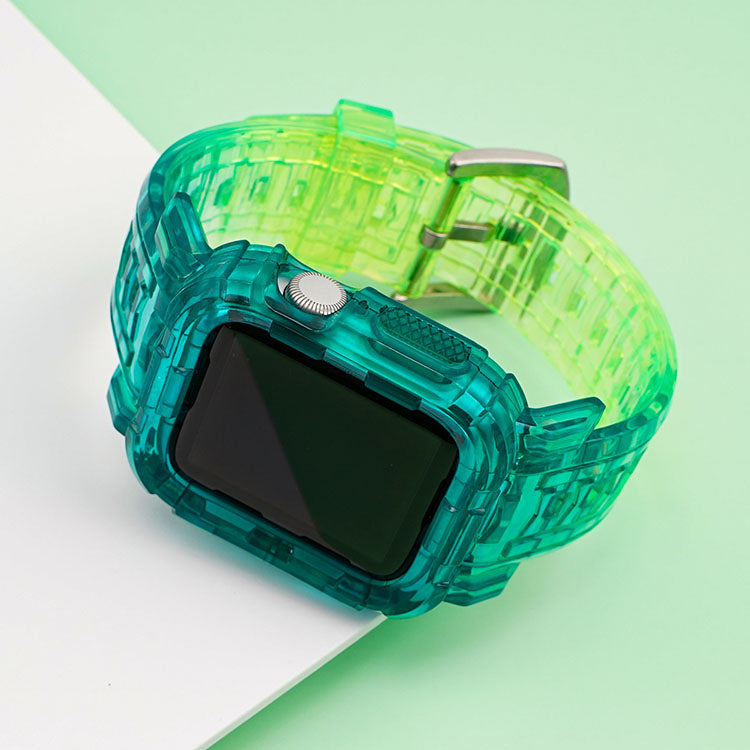 Rainbow Colorful Transparent Rubber Strap for Apple Watch 6 SE Band for IWatch Series 5 4 3 38/40/42/44mm Silicone Bracelet