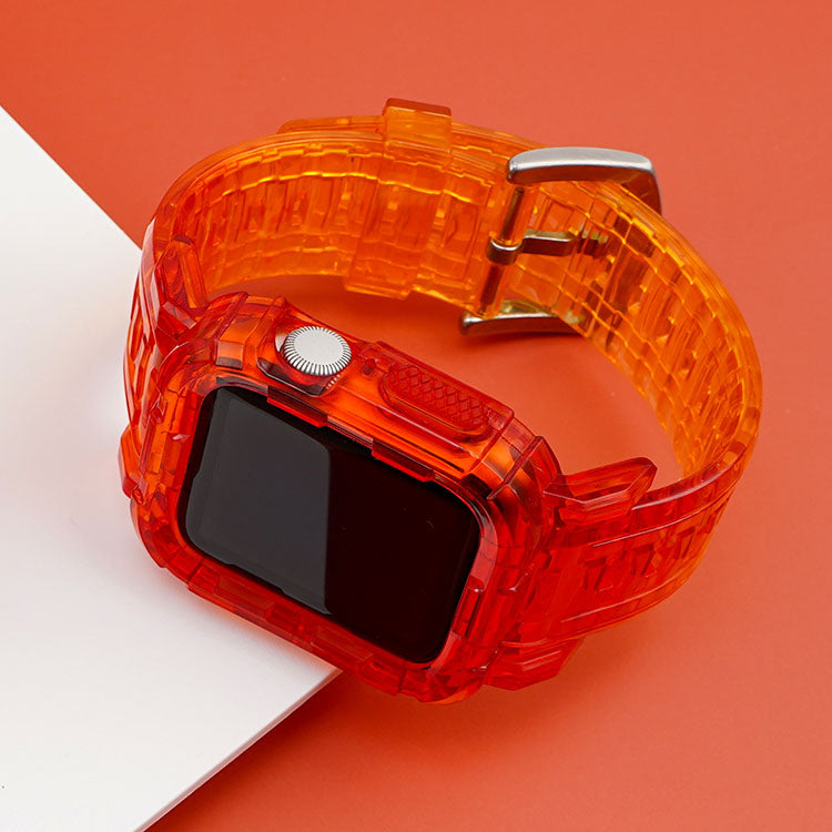 Rainbow Colorful Transparent Rubber Strap for Apple Watch 6 SE Band for IWatch Series 5 4 3 38/40/42/44mm Silicone Bracelet