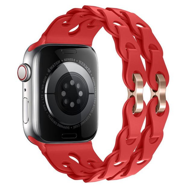 "Streamlined Elegance" Hollow Loop Buckle Silicone Band For Apple Watch