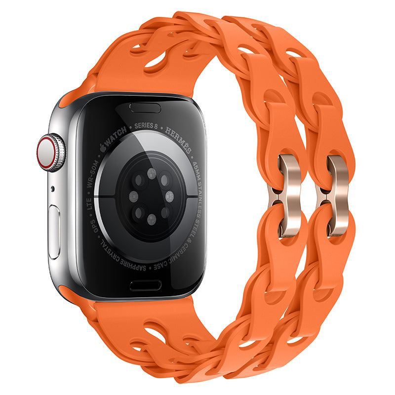 "Streamlined Elegance" Hollow Loop Buckle Silicone Band For Apple Watch
