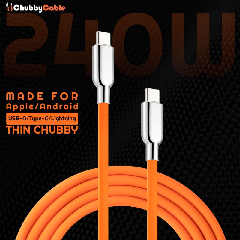 "Thin Chubby" 240W Charging Cable With Mirrored Connector