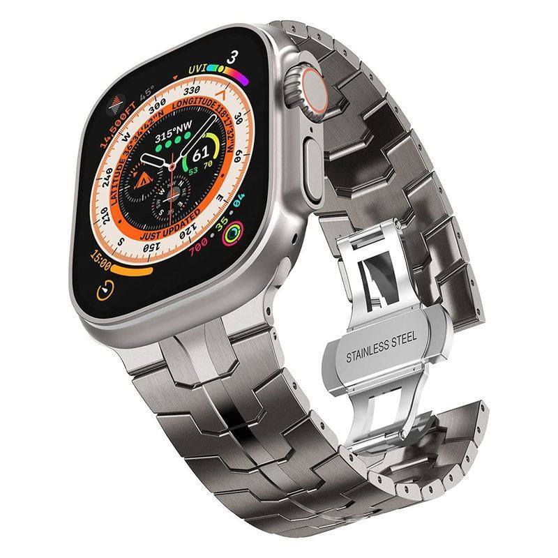 "Two-color iWatch Strap" Stainless Steel Loop With Butterfly Clasp For Apple Watch