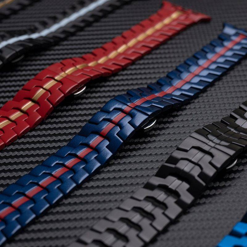 "Two-color iWatch Strap" Stainless Steel Loop With Butterfly Clasp For Apple Watch