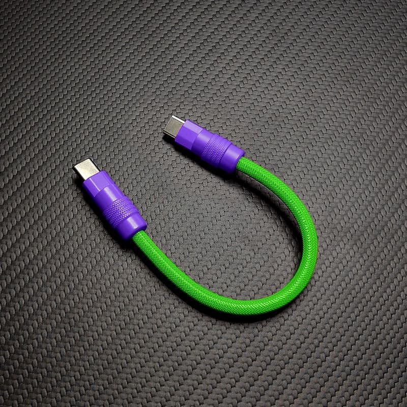 Ultra-Soft Braided 240W Color-Blocked Short Charging Cable