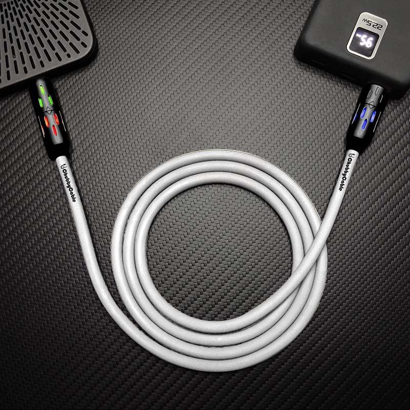 "GlowCharge Pro" 240W 4-in-1 Car Cable with Dynamic Lights �?Fast & Stylish