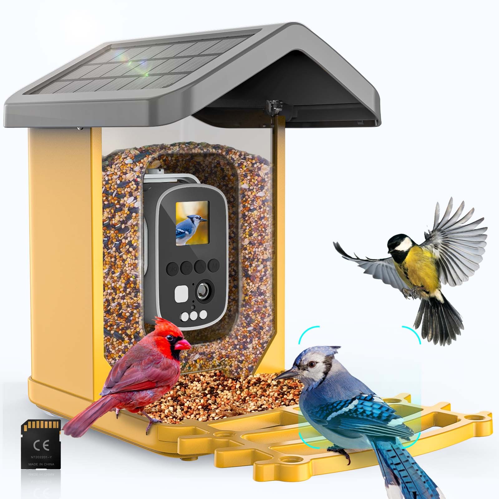 Bird Feeders for Outdoors, Metal Bird Feeder with Double Suet Cage Wea