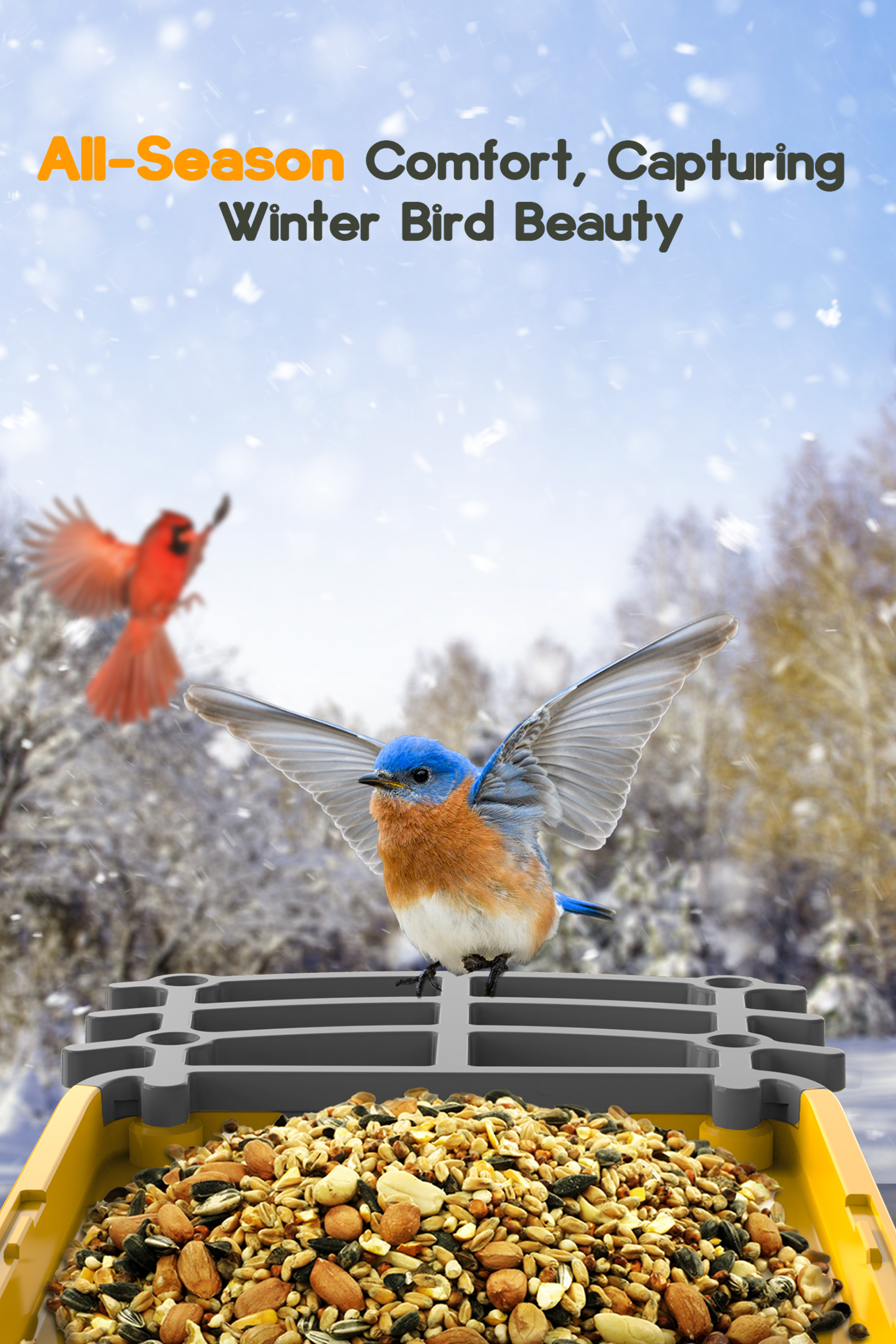 FlowaFoli Bird Feeder with Camera Solar Powered,1080P HD Auto Capture Bird Videos with Panel with Visual Operation, with 32G Card