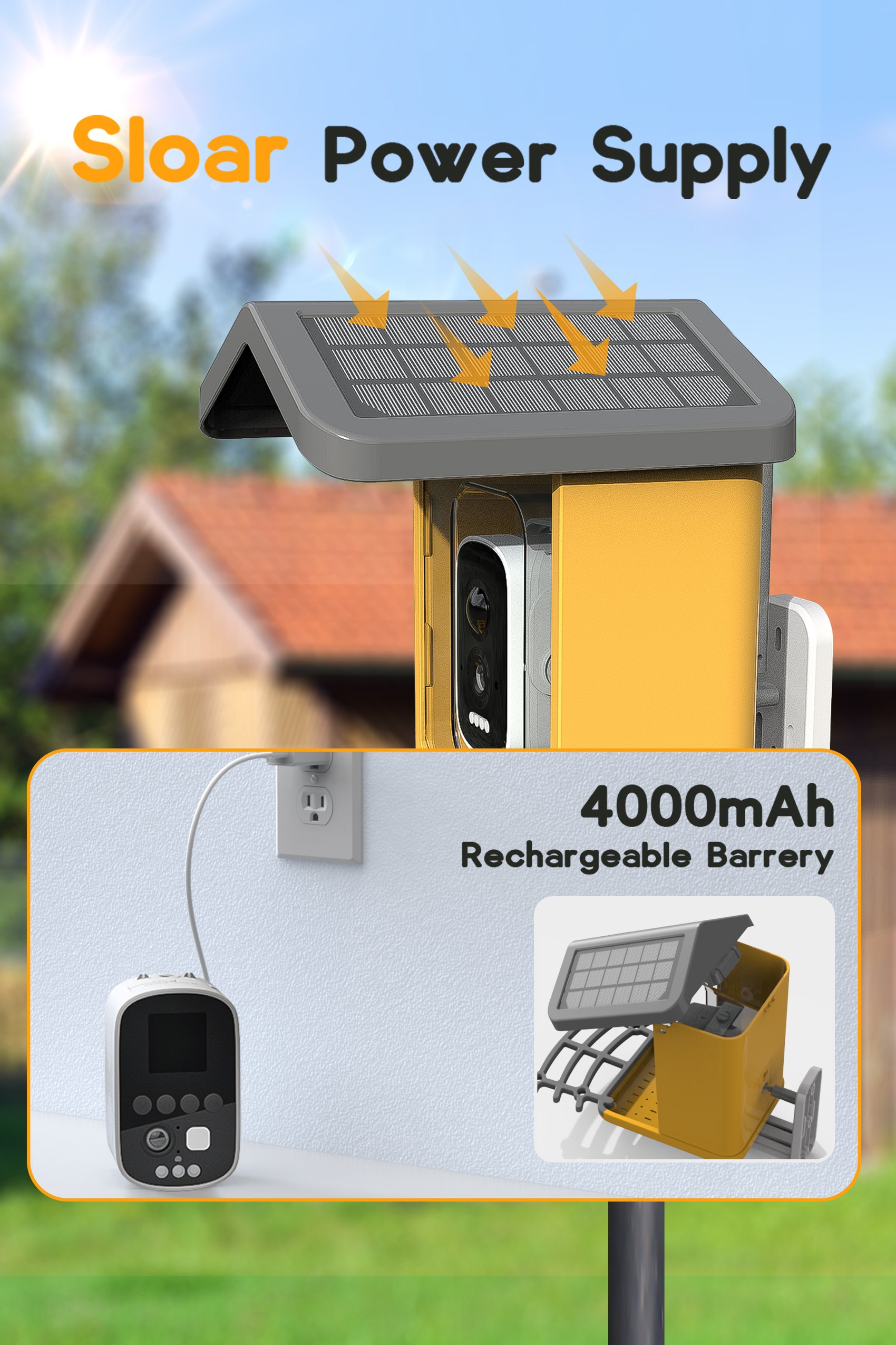 FlowaFoli Bird Feeder with Camera Solar Powered,1080P HD Auto Capture Bird Videos with Panel with Visual Operation, with 32G Card