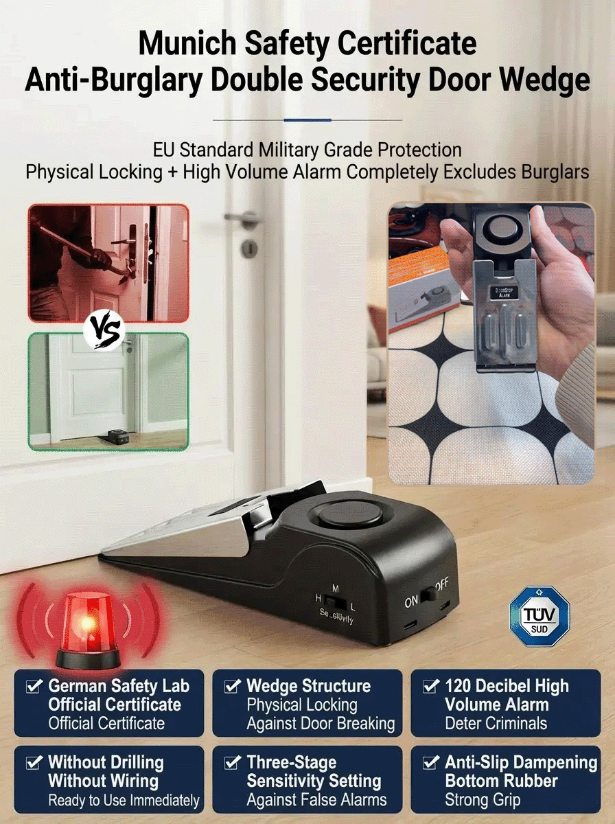 【Anti-Intrusion】Anti-Theft Door Blocking Alarm