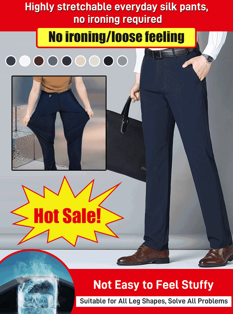 Elastische Ice-Seide Herren Freizeithose | Atmungsaktiv & Bequem